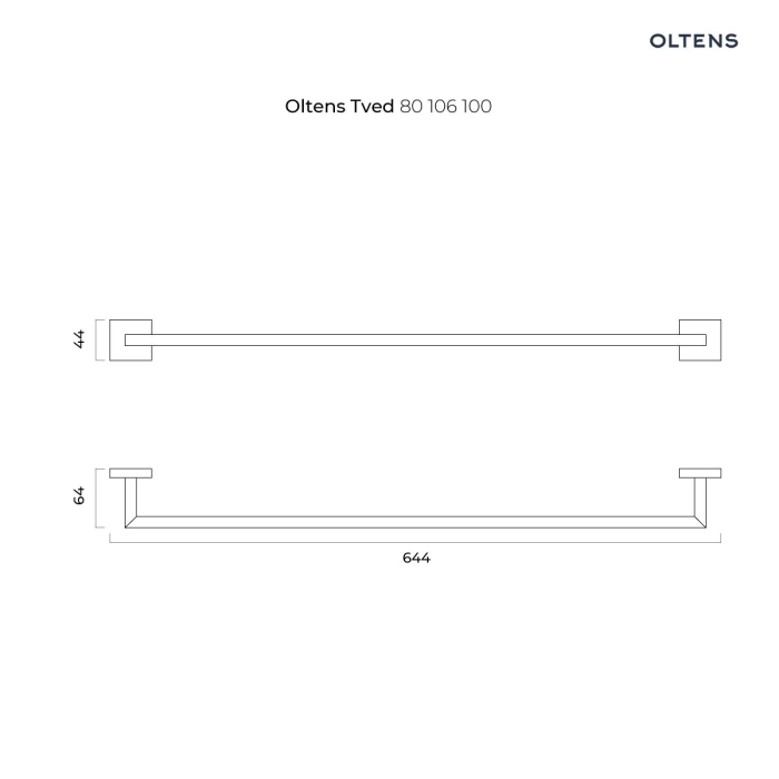 Tved wieszak na ręcznik 60 cm pojedynczy Chrom 80106100 Oltens