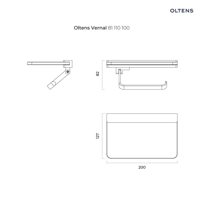 Vernal uchwyt na papier toaletowy z półką Chrom 81110100 Oltens